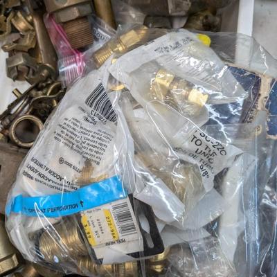 Lot of Copper and Brass Fittings, Etc