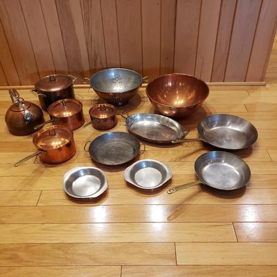 Paul Revere/Chantel Copper Pots w/Lids, Bowl, Tea Kettle and More (LLR-KD)