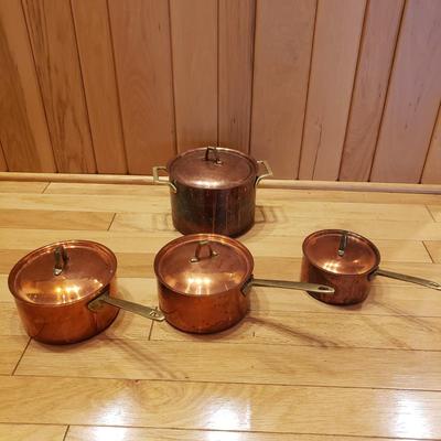 Paul Revere/Chantel Copper Pots w/Lids, Bowl, Tea Kettle and More (LLR-KD)