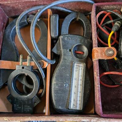 Lot of Vintage Volt & Amp Meter Clamp Readers, Etc