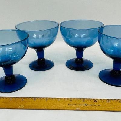 Cobalt Blue Glass Stemware Goblet Margaritas