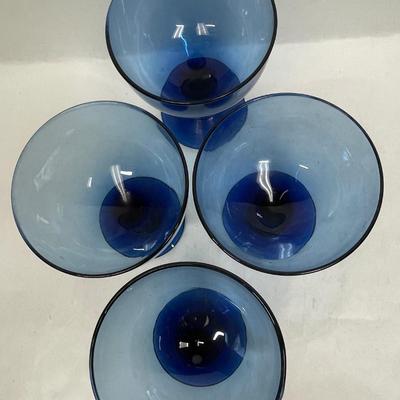 Cobalt Blue Glass Stemware Goblet Margaritas