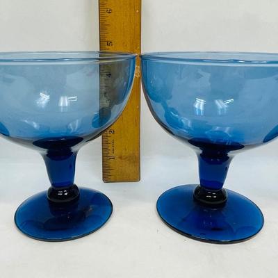 Cobalt Blue Glass Stemware Goblet Margaritas