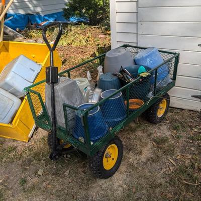 Steel Garden Cart, Fold Down Sides