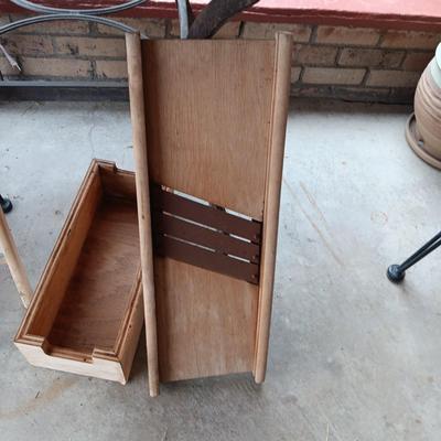 GLASS WASHBOARD AND CABBAGE CUTTER
