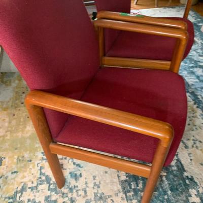 PAIR MCM Teak Arm Chairs - Dining Office Living Room