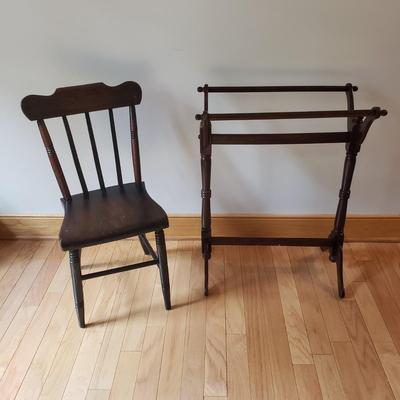 Quilt Rack and Vintage Chair (B1-KD)