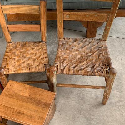 Wood Childs Chairs / Footstools A lot