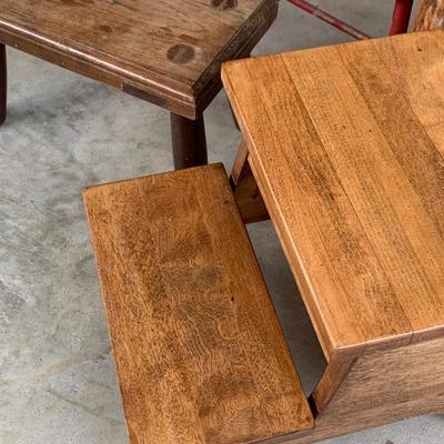 Wood Childs Chairs / Footstools A lot