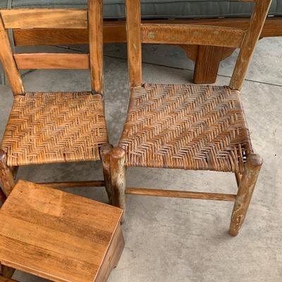 Wood Childs Chairs / Footstools A lot