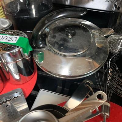 Huge Kitchen Lot Knives Knife Storage Block Cooking Utensils Measuring Cups Rolling Pin Much More