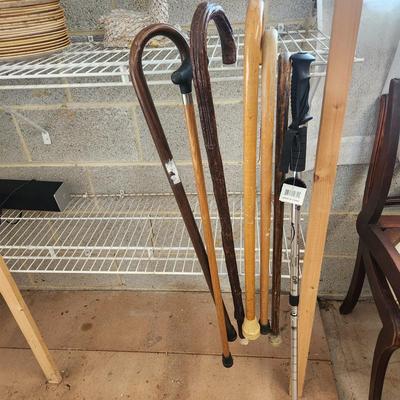 Lot of 7 Walking Canes Sticks