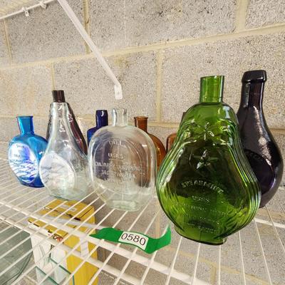 Collection Colored Bottles Herbs Spices