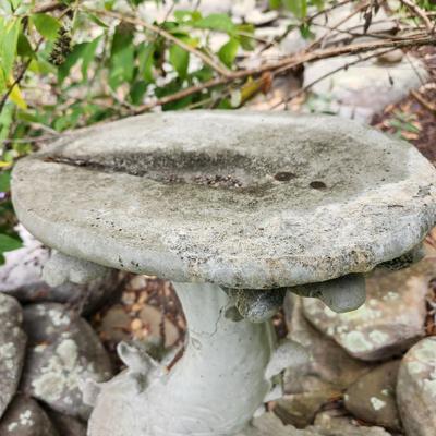 Large Heavy Concrete Fish Plant Stand Yard Art