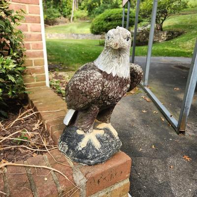 Heavy Concrete American Bald Eagle Statue Yard Garden Art