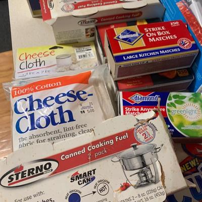 Kitchen / Household Products Lot Foil, Matches, Zip Locks, Sternos More