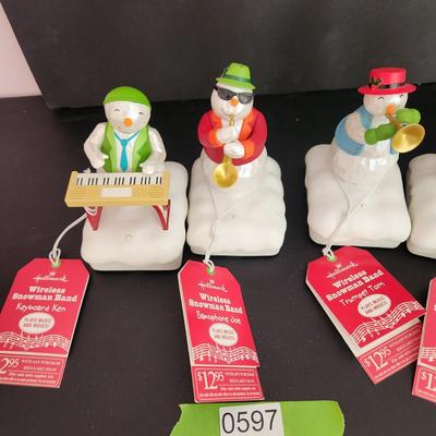 Lot of 5 Hallmark Wireless Snowman Band Joe Ken Freddy Tom Tony