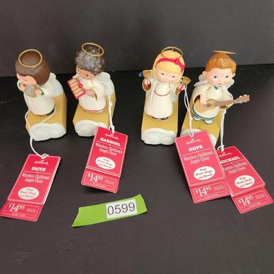 4 Hallmark Wireless Children Angel Choir Faith Gabriel Hope Michael