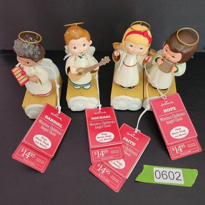 4 Hallmark Wireless Children Angel Choir Faith Gabriel Hope Michael