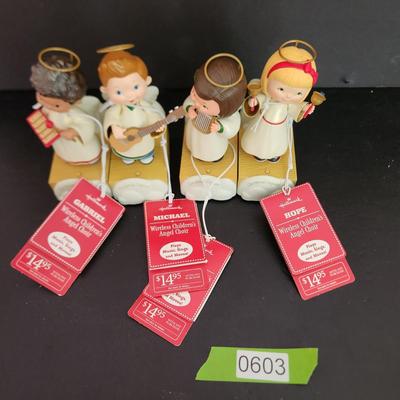 4 Hallmark Wireless Children Angel Choir Faith Gabriel Hope Michael