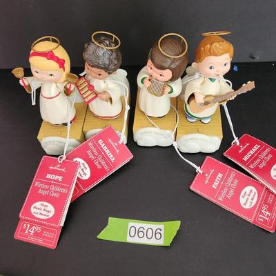 4 Hallmark Wireless Children Angel Choir Faith Gabriel Hope Michael