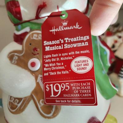3 Pieces Hallmark Musical Christmas Tree, Train, Snowman