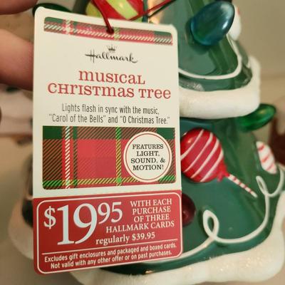 3 Pieces Hallmark Musical Christmas Tree, Train, Snowman