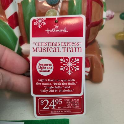 3 Pieces Hallmark Musical Christmas Tree, Train, Snowman