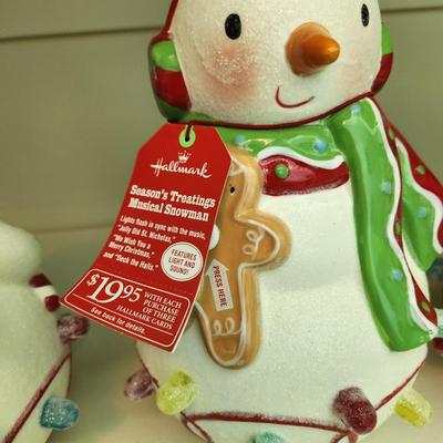 Lot of 3 Season's Treatings Musical Snowman