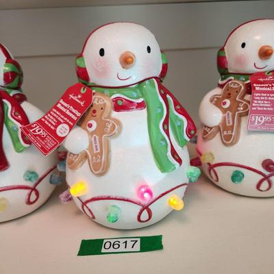 Lot of 3 Season's Treatings Musical Snowman