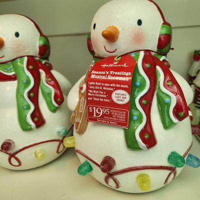 Lot of 3 Season's Treatings Musical Snowman