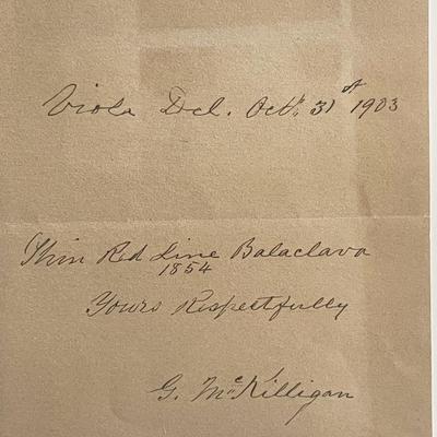 G. McKilligan signed 1903 note