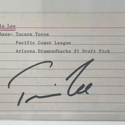 Baseball player Travis Lee autograph note