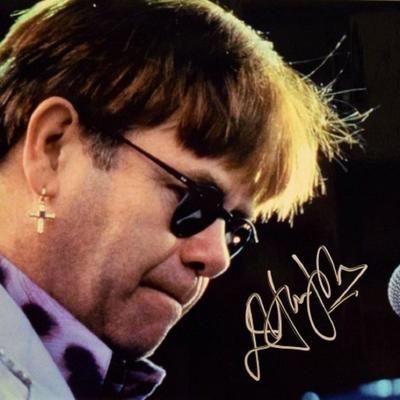 Elton John signed promo photo 