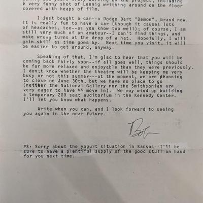 Robert Gitt Signed Letter