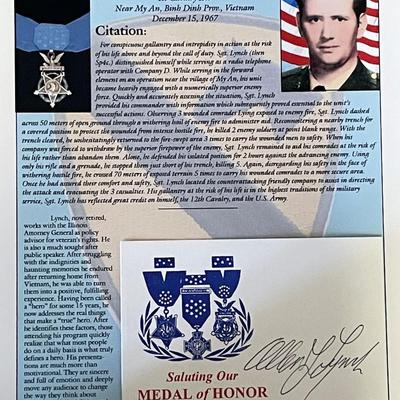 US Army Allen Lynch signed commemorative card