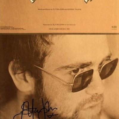 Elton John signed sheet music
