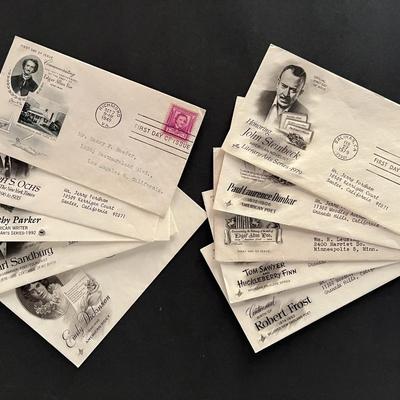 Lot of 10 Famous Authors FDC's