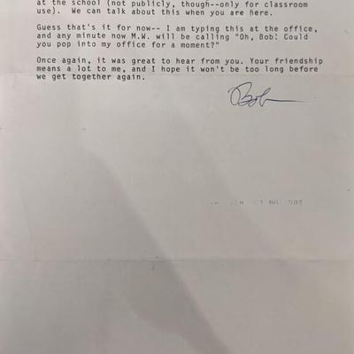 Robert Gitt Signed Letter