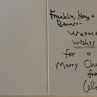 Celia Kaye signed Christmas card