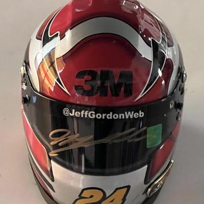Jeff Gordon signed mini helmet