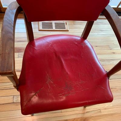 Red Leather Chair from the B.L. Marble Chair Co. (2L-HS)