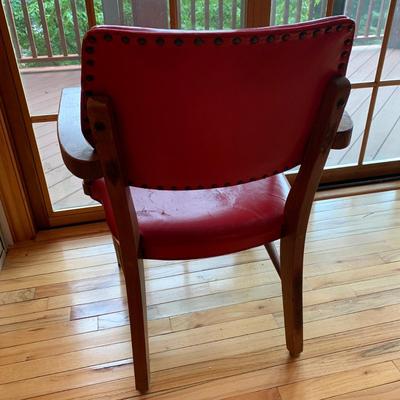 Red Leather Chair from the B.L. Marble Chair Co. (2L-HS)