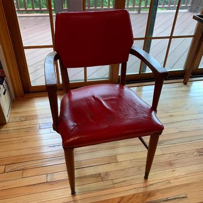 Red Leather Chair from the B.L. Marble Chair Co. (2L-HS)