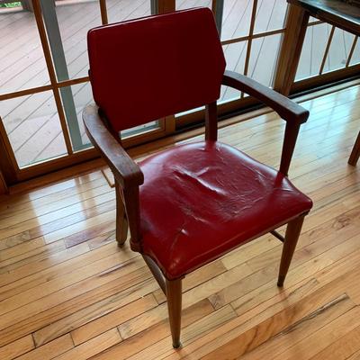 Red Leather Chair from the B.L. Marble Chair Co. (2L-HS)