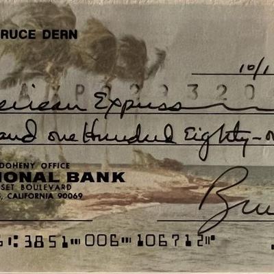 Bruce Dern signed check