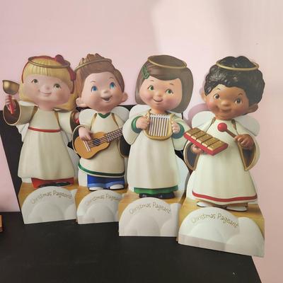 4 Hallmark Angel Choir Faith Gabriel Hope Michael Store Display 28" Tall