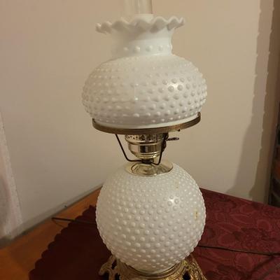 Mid century milk glass lamp 4 light settings