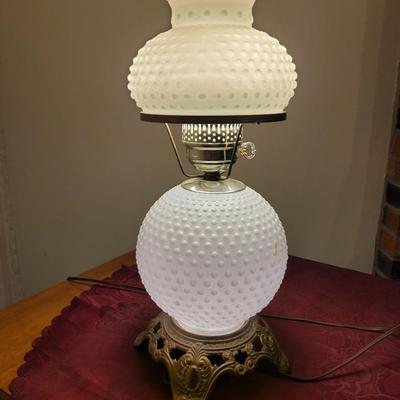 Mid century milk glass lamp 4 light settings