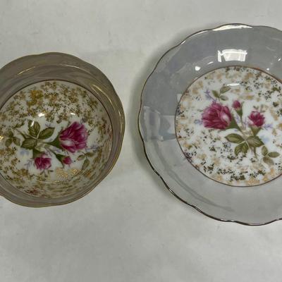 Vintage tea cup and saucer Floral Pattern with Lustre border